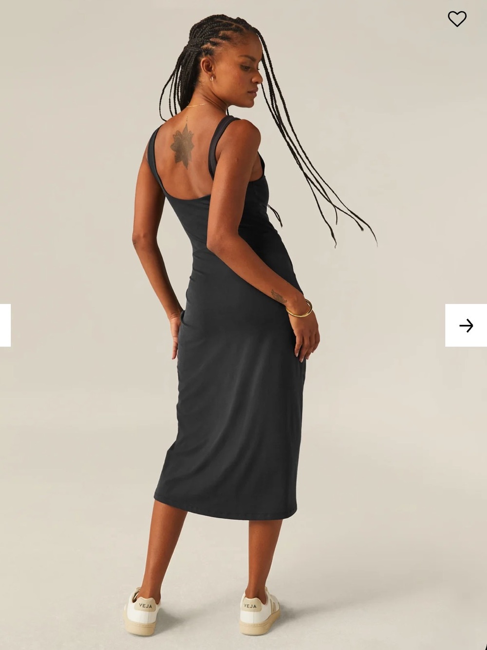 Beyond Yoga Intrigue Black Wrap Midi Dress  Small Minimalist Travel USA Made - Picture 5 of 12